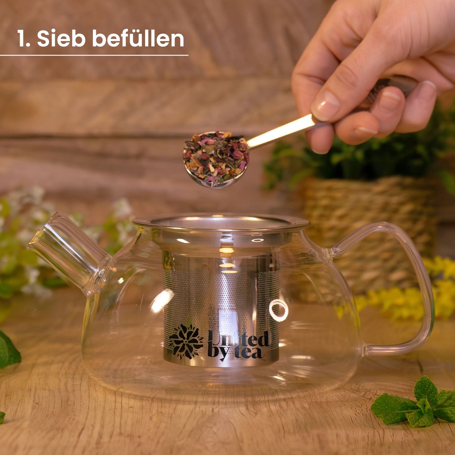 Teekanne aus Borosil-Glas