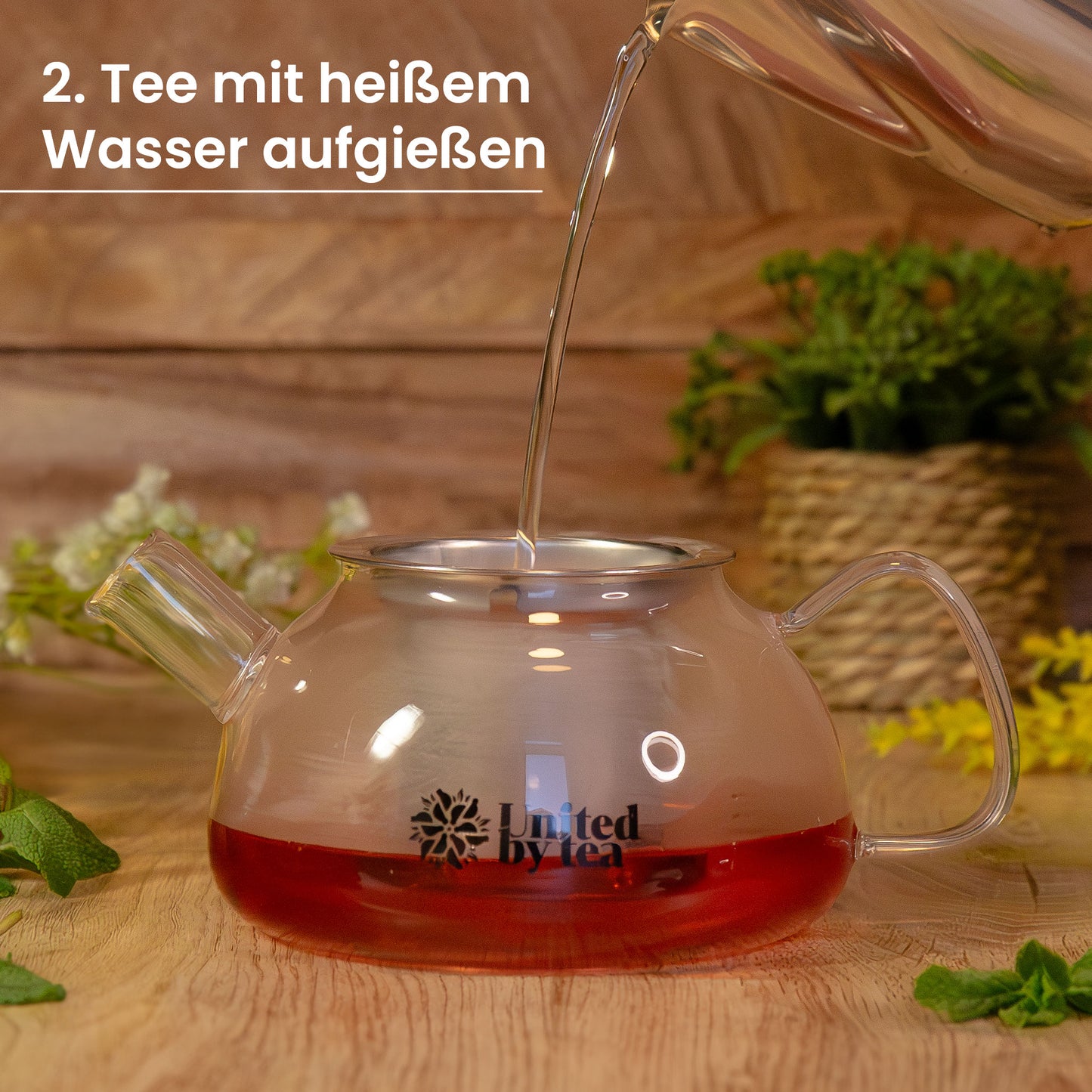 Teekanne aus Borosil-Glas