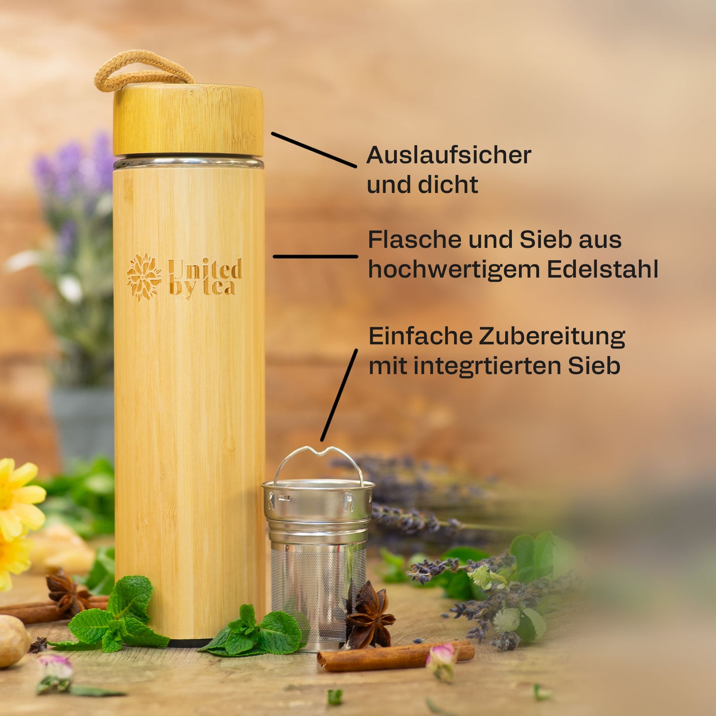 Thermosflasche mit Sieb (500ml) - Heart Warmer