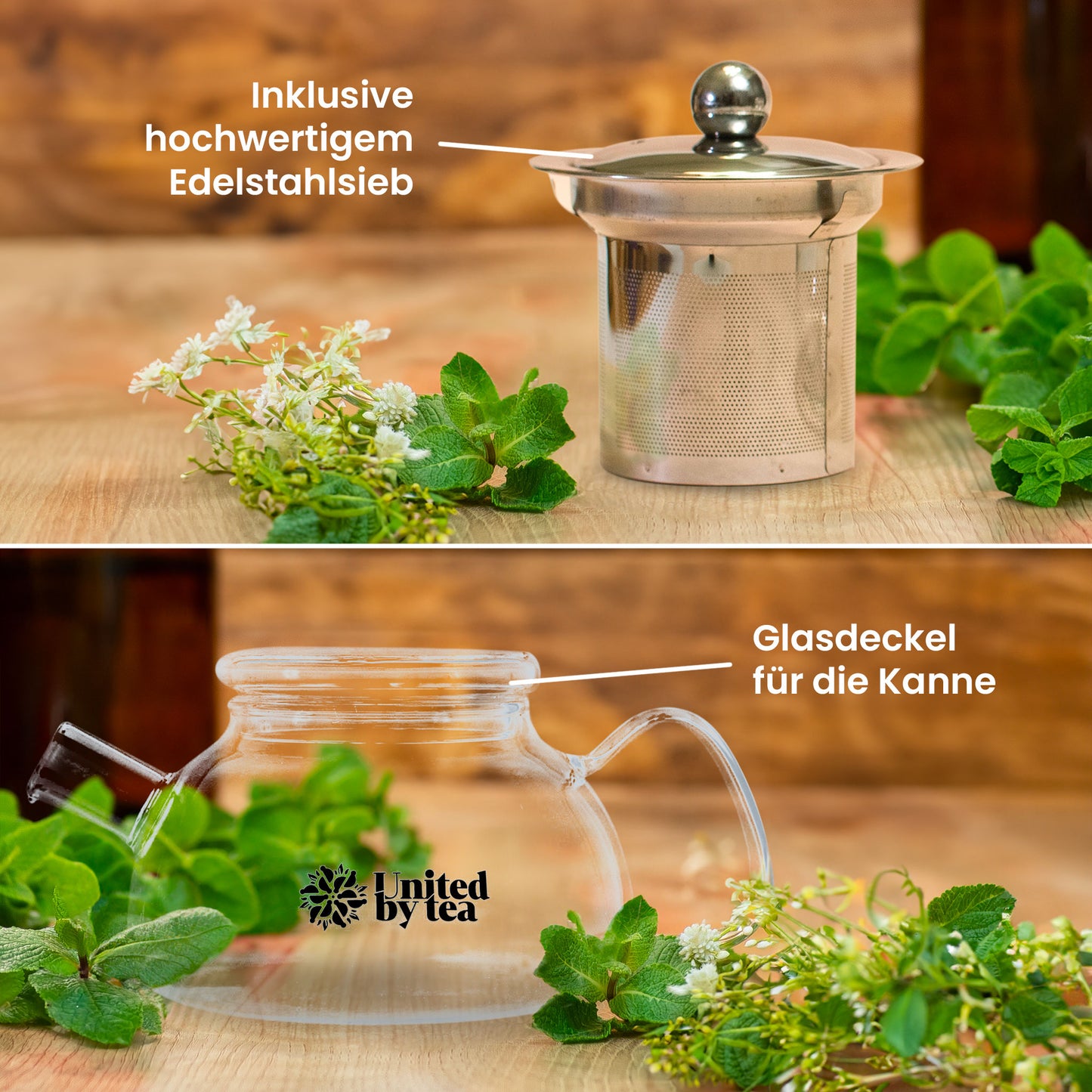 Teekanne aus Borosil-Glas