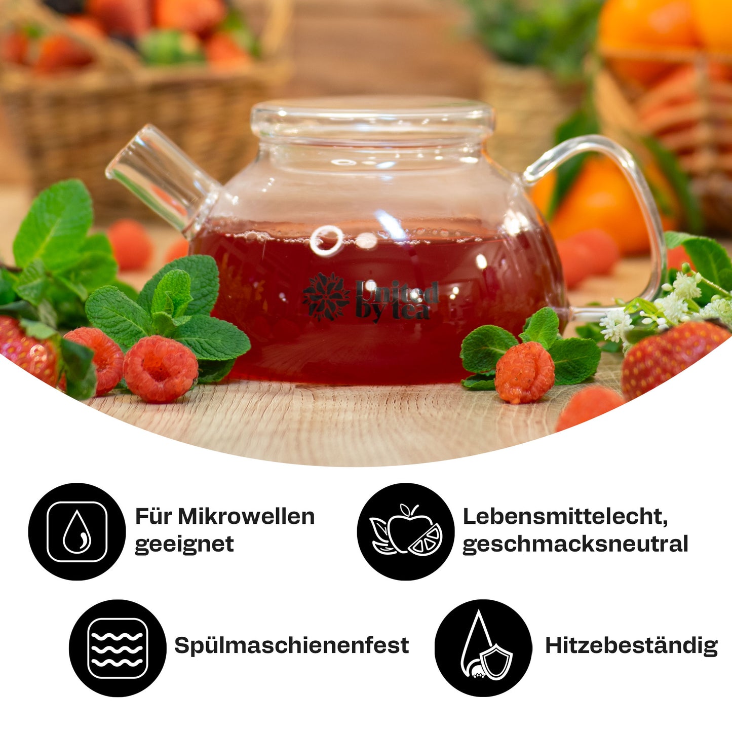 Teekanne aus Borosil-Glas