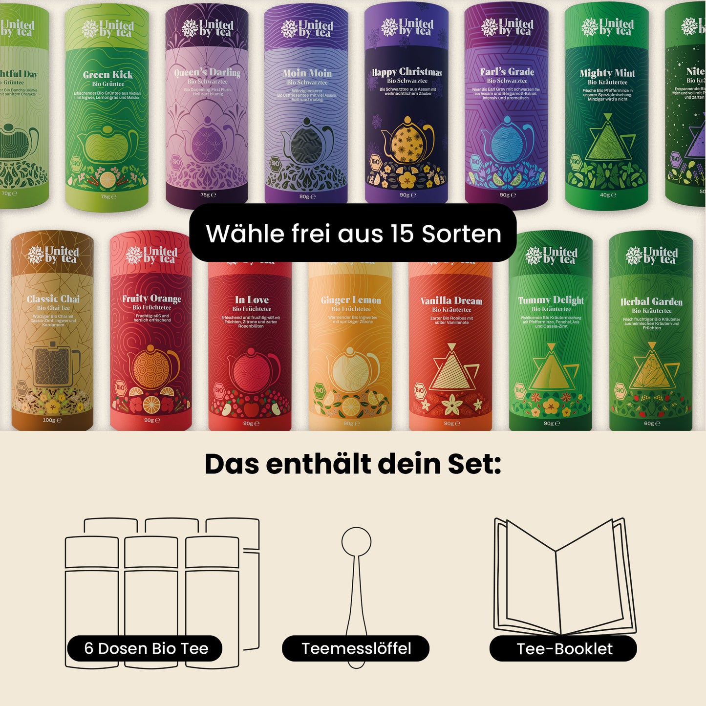 Großes Tee-Set "Happy Christmas"