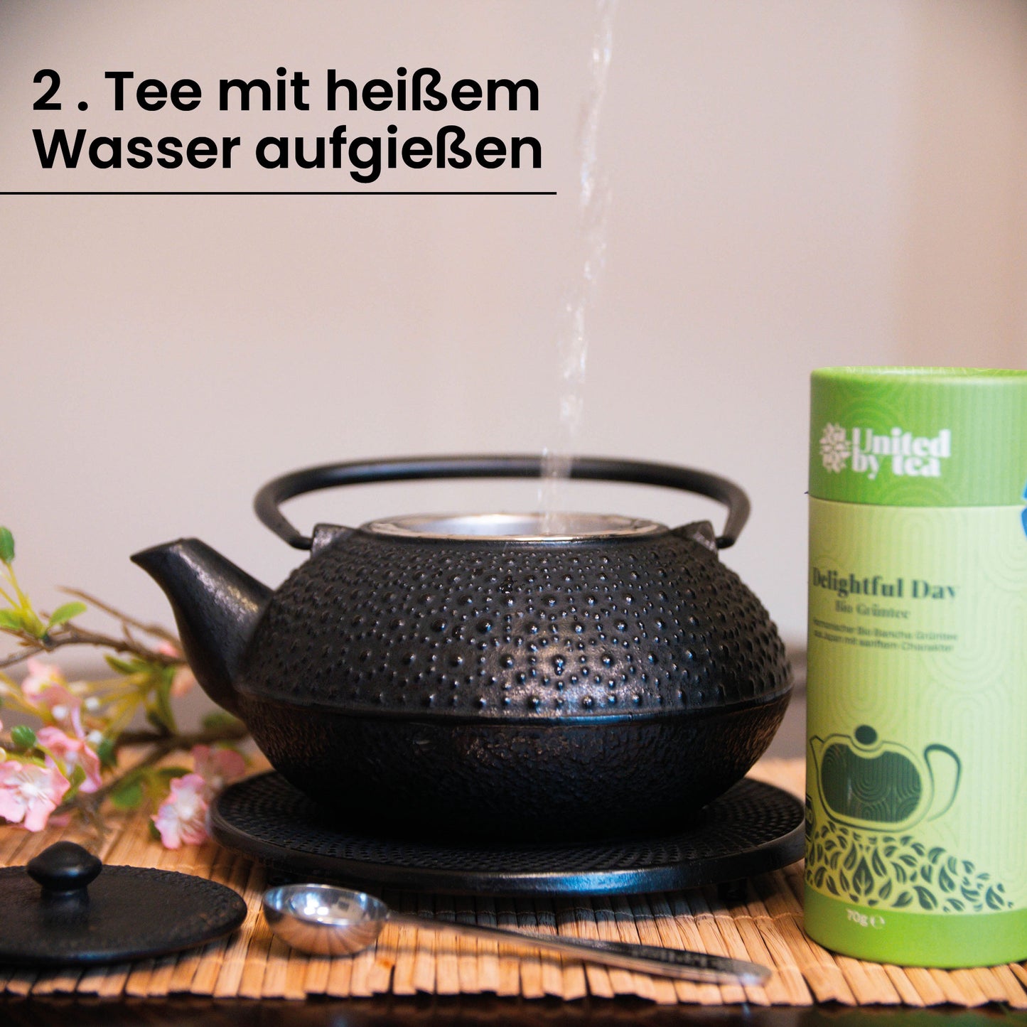 Große gusseiserne Teekanne – "Kyusu" (1,5 Liter)