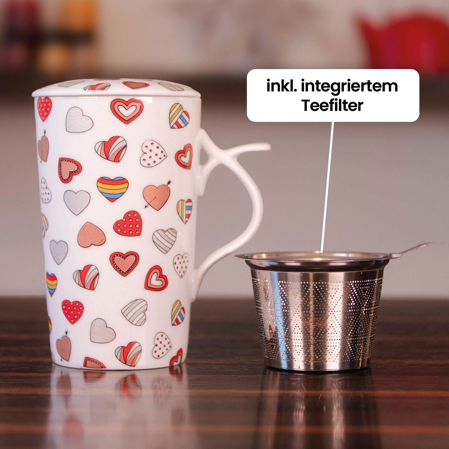 Teamug mit integriertem Sieb