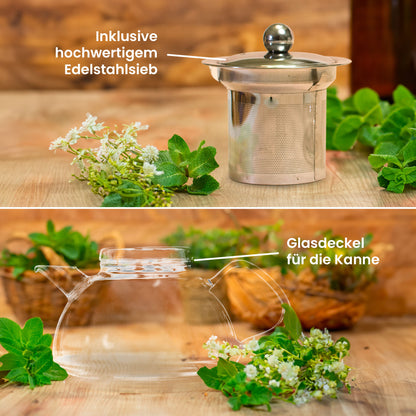 XL-Teekanne aus Borosilglas